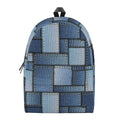 Patchwork Denim Jeans Pattern Print School Backpack