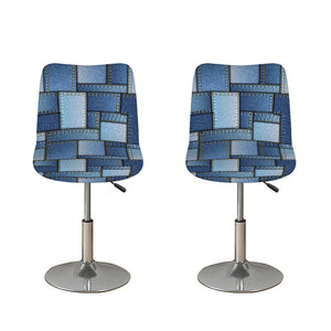 Patchwork Denim Jeans Pattern Print Bar Stool Covers