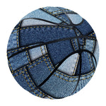 Patchwork Denim Jeans Pattern Print Basketball