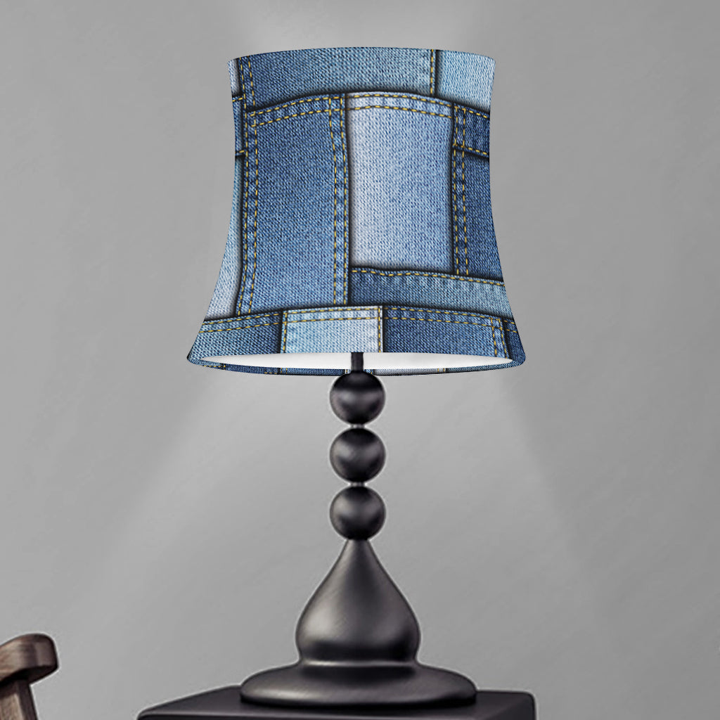 Patchwork Denim Jeans Pattern Print Bell Lamp Shade