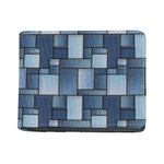 Patchwork Denim Jeans Pattern Print Bifold Wallet