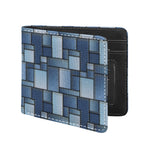 Patchwork Denim Jeans Pattern Print Bifold Wallet