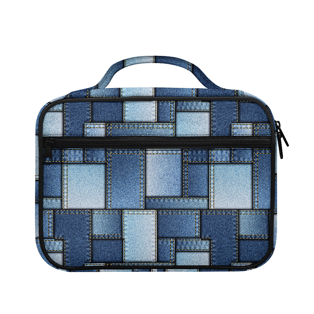 Patchwork Denim Jeans Pattern Print Briefcase Bible Bag