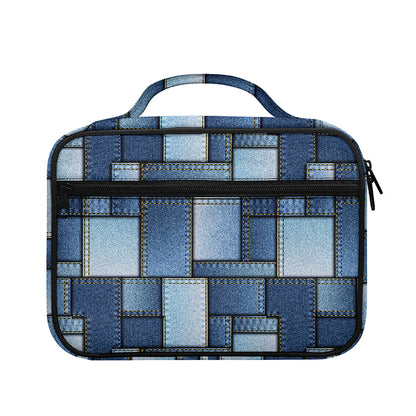 Patchwork Denim Jeans Pattern Print Briefcase Bible Bag
