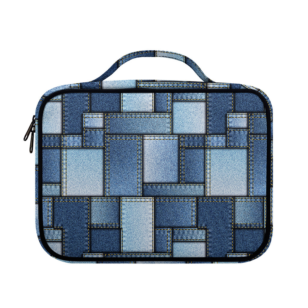 Patchwork Denim Jeans Pattern Print Briefcase Bible Bag