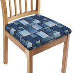 Patchwork Denim Jeans Pattern Print Chair Cushion Cover