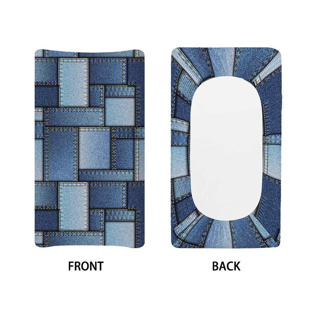 Patchwork Denim Jeans Pattern Print Changing Pad Cover