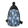 Patchwork Denim Jeans Pattern Print Sling Bag