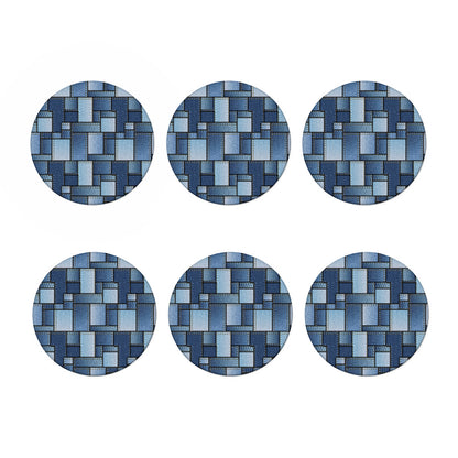 Patchwork Denim Jeans Pattern Print Coaster Set