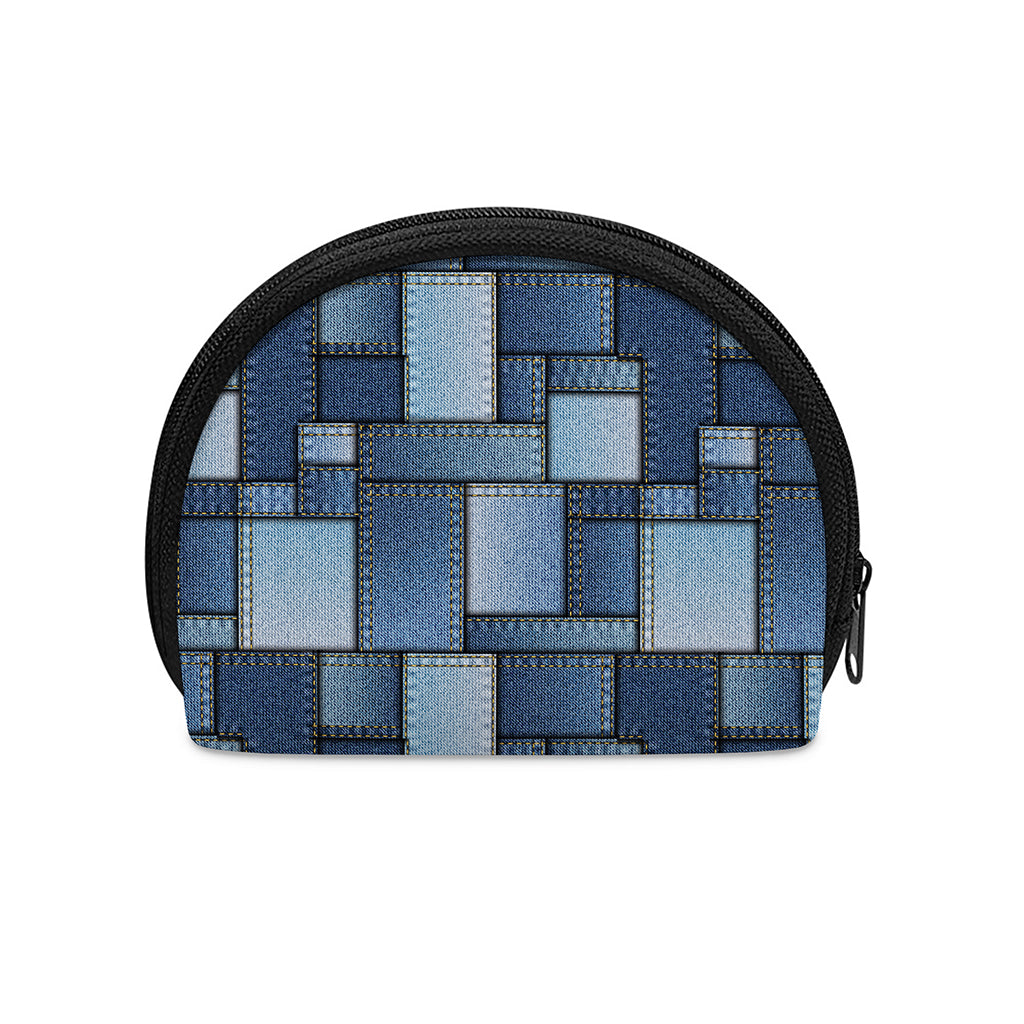 Patchwork Denim Jeans Pattern Print Coin Purse