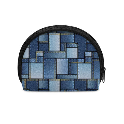 Patchwork Denim Jeans Pattern Print Coin Purse