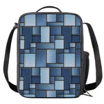 Patchwork Denim Jeans Pattern Print Crossbody Lunch Bag
