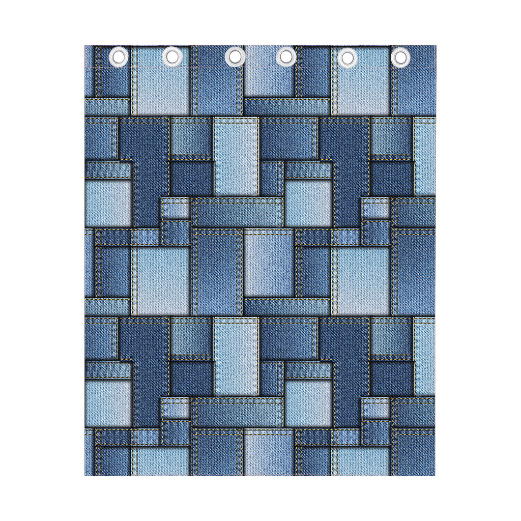 Patchwork Denim Jeans Pattern Print Curtain