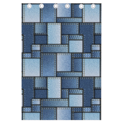 Patchwork Denim Jeans Pattern Print Curtain