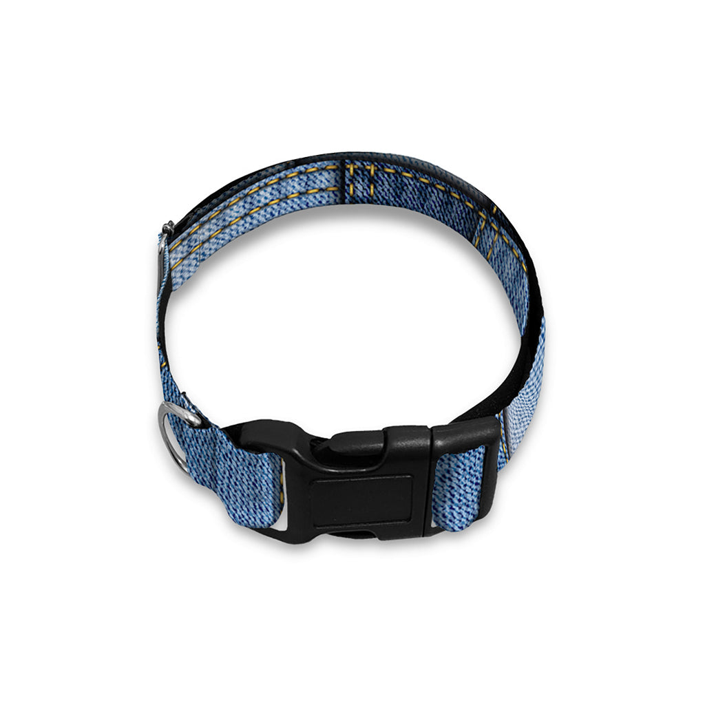 Patchwork Denim Jeans Pattern Print Dog Collar