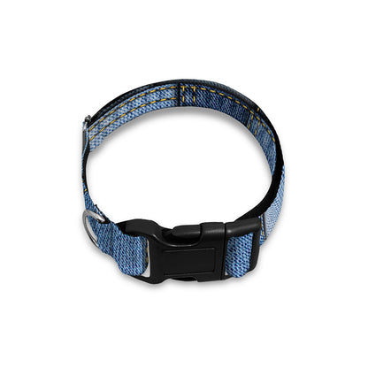Patchwork Denim Jeans Pattern Print Dog Collar