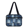 Patchwork Denim Jeans Pattern Print Double Strap Bible Bag