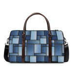 Patchwork Denim Jeans Pattern Print Duffle Bag