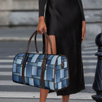 Patchwork Denim Jeans Pattern Print Duffle Bag
