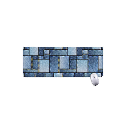 Patchwork Denim Jeans Pattern Print Extended Mouse Pad