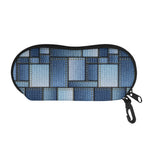 Patchwork Denim Jeans Pattern Print Glasses Case