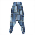 Patchwork Denim Jeans Pattern Print Hammer Pants