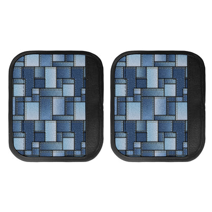 Patchwork Denim Jeans Pattern Print Handle Covers