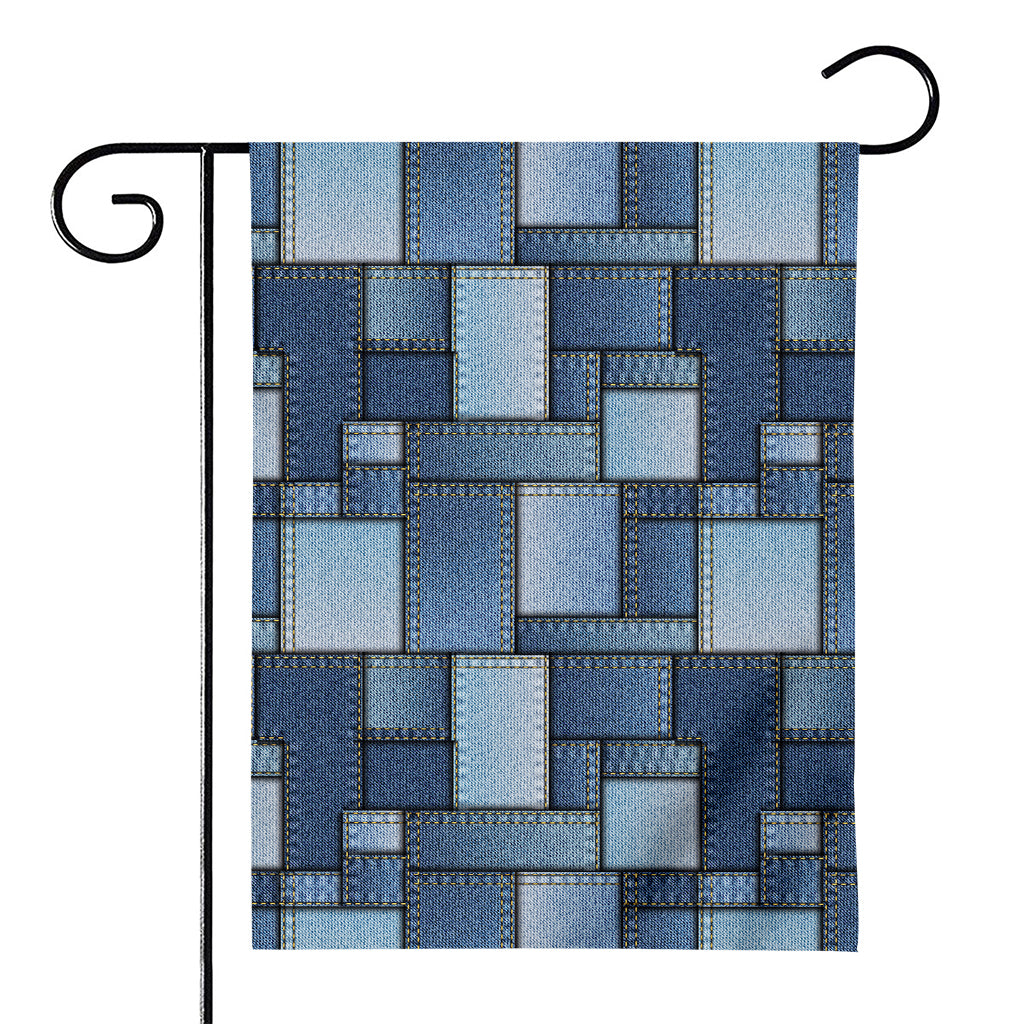 Patchwork Denim Jeans Pattern Print House Flag