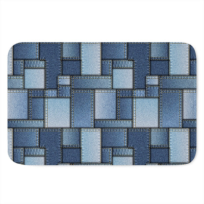 Patchwork Denim Jeans Pattern Print Indoor Door Mat