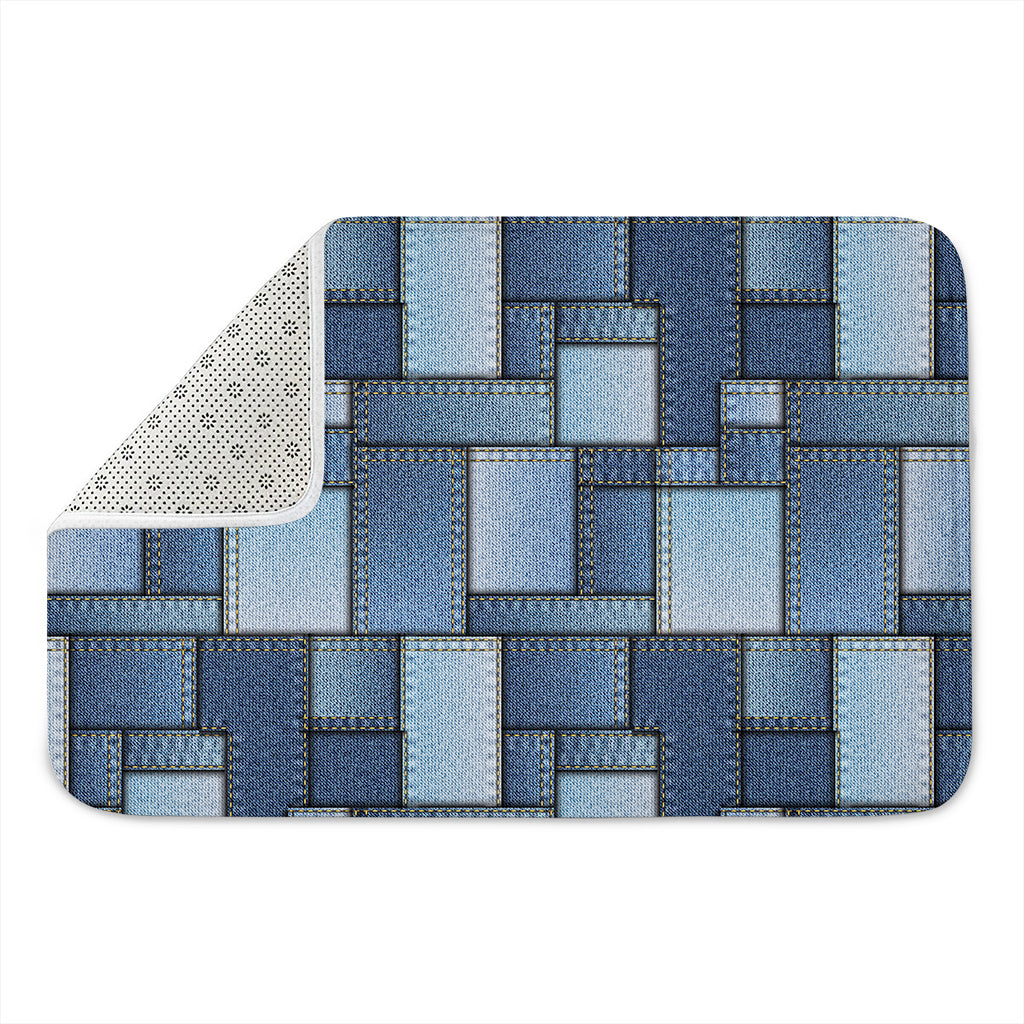 Patchwork Denim Jeans Pattern Print Indoor Door Mat