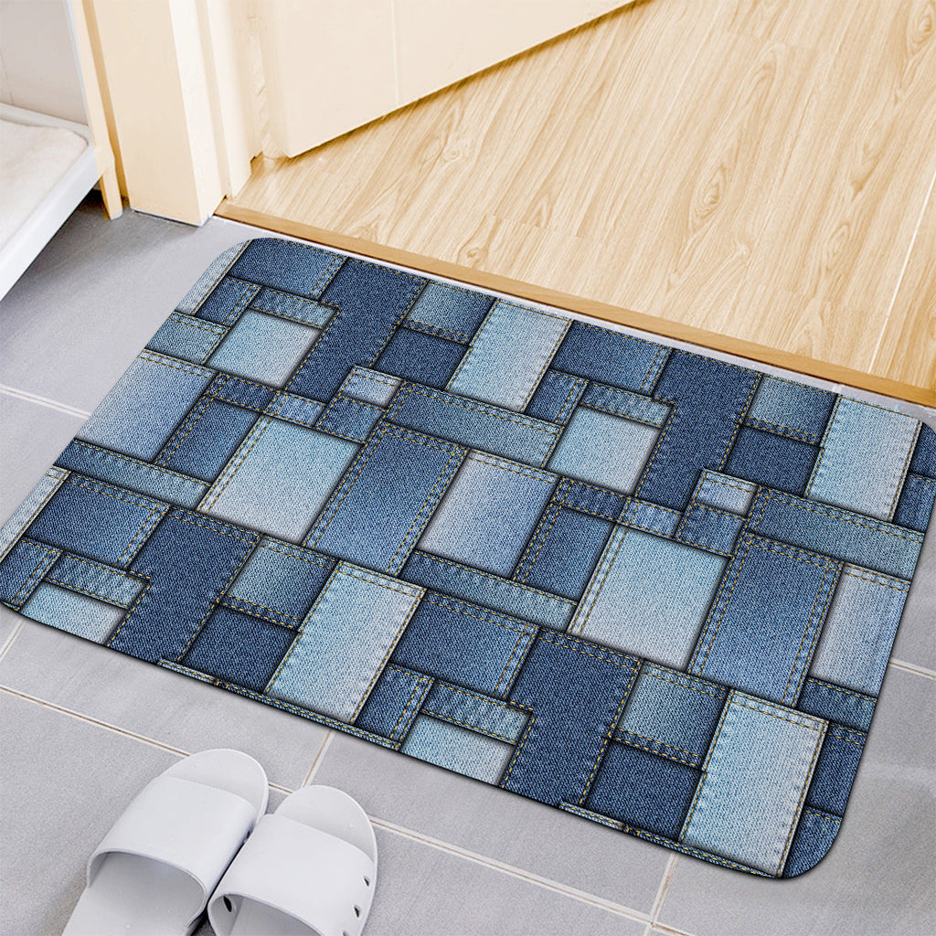 Patchwork Denim Jeans Pattern Print Indoor Door Mat