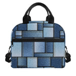 Patchwork Denim Jeans Pattern Print Insulated Lunch Bag