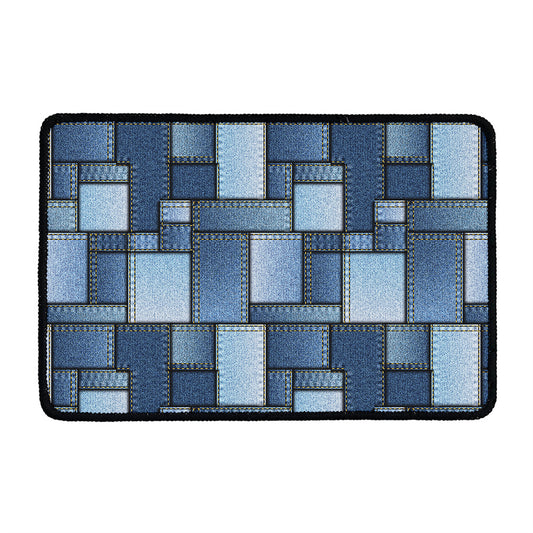 Patchwork Denim Jeans Pattern Print Kitchen Mat