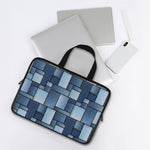 Patchwork Denim Jeans Pattern Print Laptop Sleeve With Handle