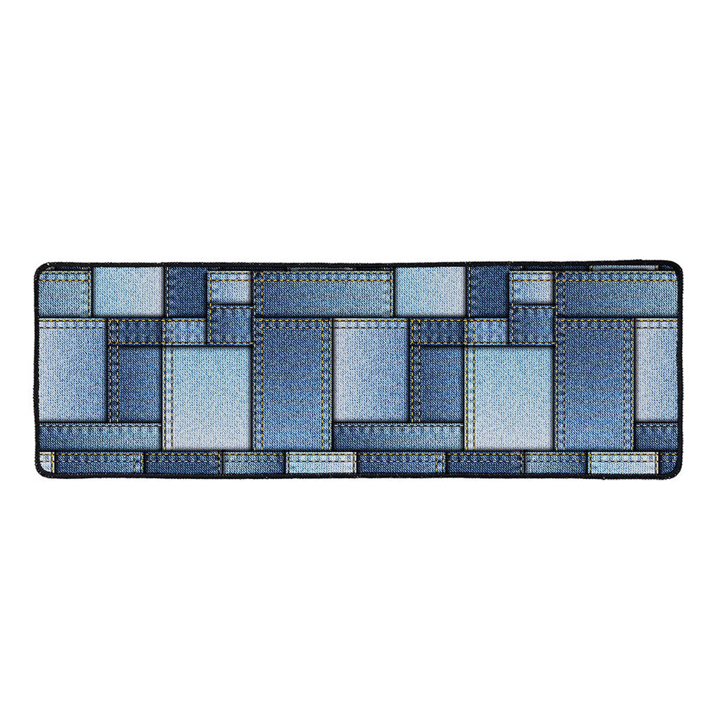 Patchwork Denim Jeans Pattern Print Long Kitchen Mat