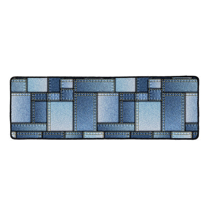 Patchwork Denim Jeans Pattern Print Long Kitchen Mat