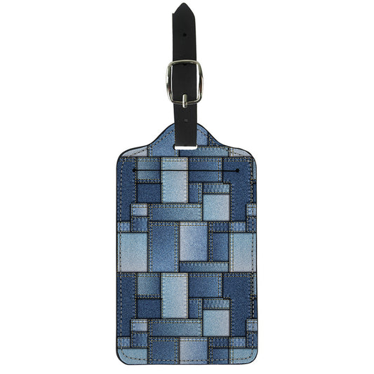 Patchwork Denim Jeans Pattern Print Luggage Tag