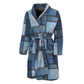 Patchwork Denim Jeans Pattern Print Men's Bathrobe