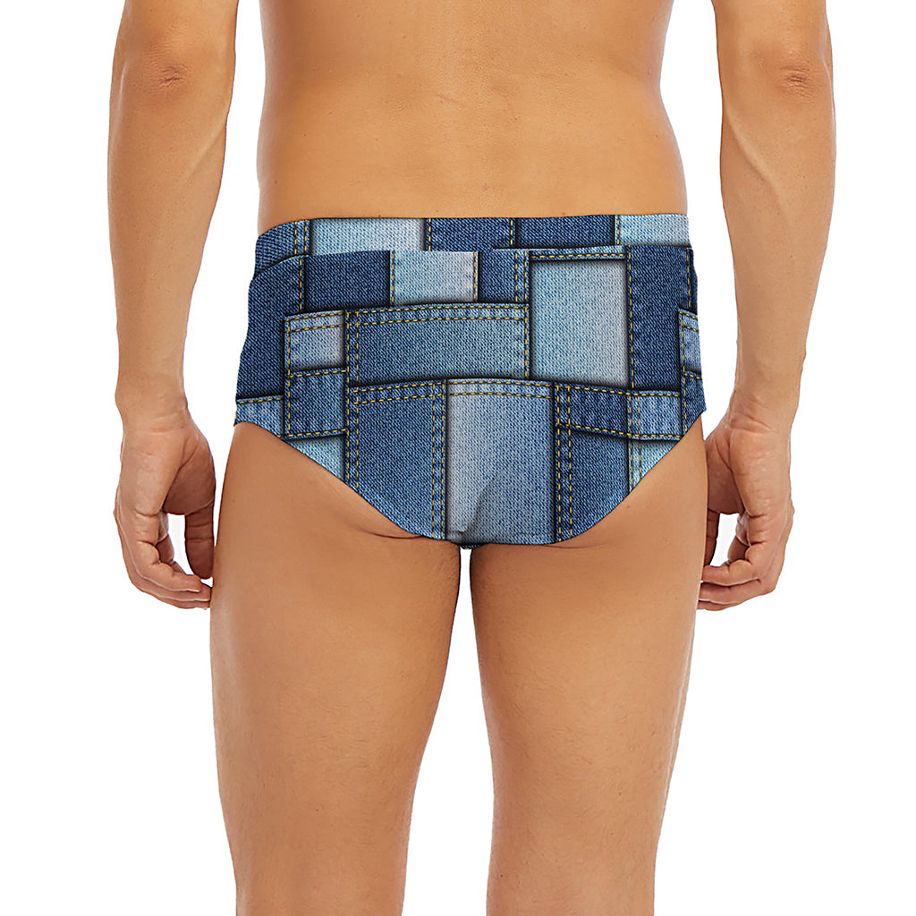 Patchwork Denim Jeans Pattern Print Men's Briefs