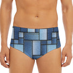 Patchwork Denim Jeans Pattern Print Men's Triangle Swim Briefs