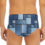Patchwork Denim Jeans Pattern Print Men's Triangle Swim Briefs