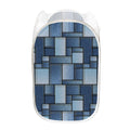 Patchwork Denim Jeans Pattern Print Mesh Laundry Hamper