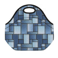 Patchwork Denim Jeans Pattern Print Neoprene Lunch Bag