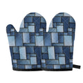 Patchwork Denim Jeans Pattern Print Oven Mitts