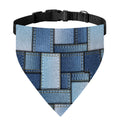 Patchwork Denim Jeans Pattern Print Over The Collar Dog Bandana