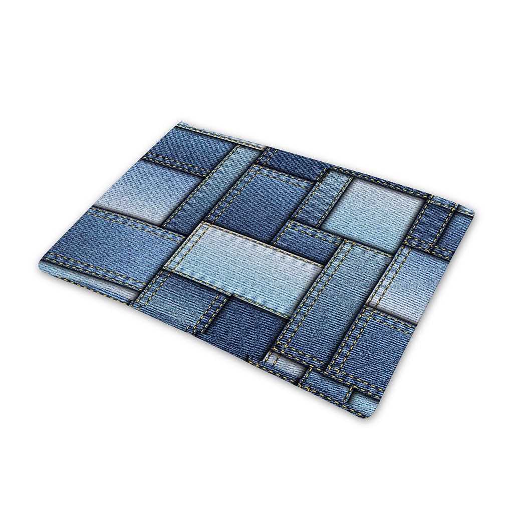 Patchwork Denim Jeans Pattern Print Pet Cooling Mat Cover