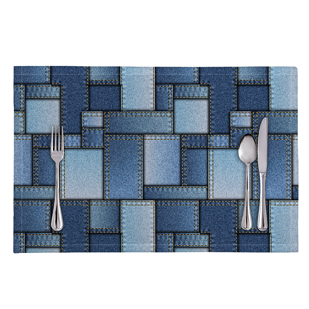Patchwork Denim Jeans Pattern Print Placemat