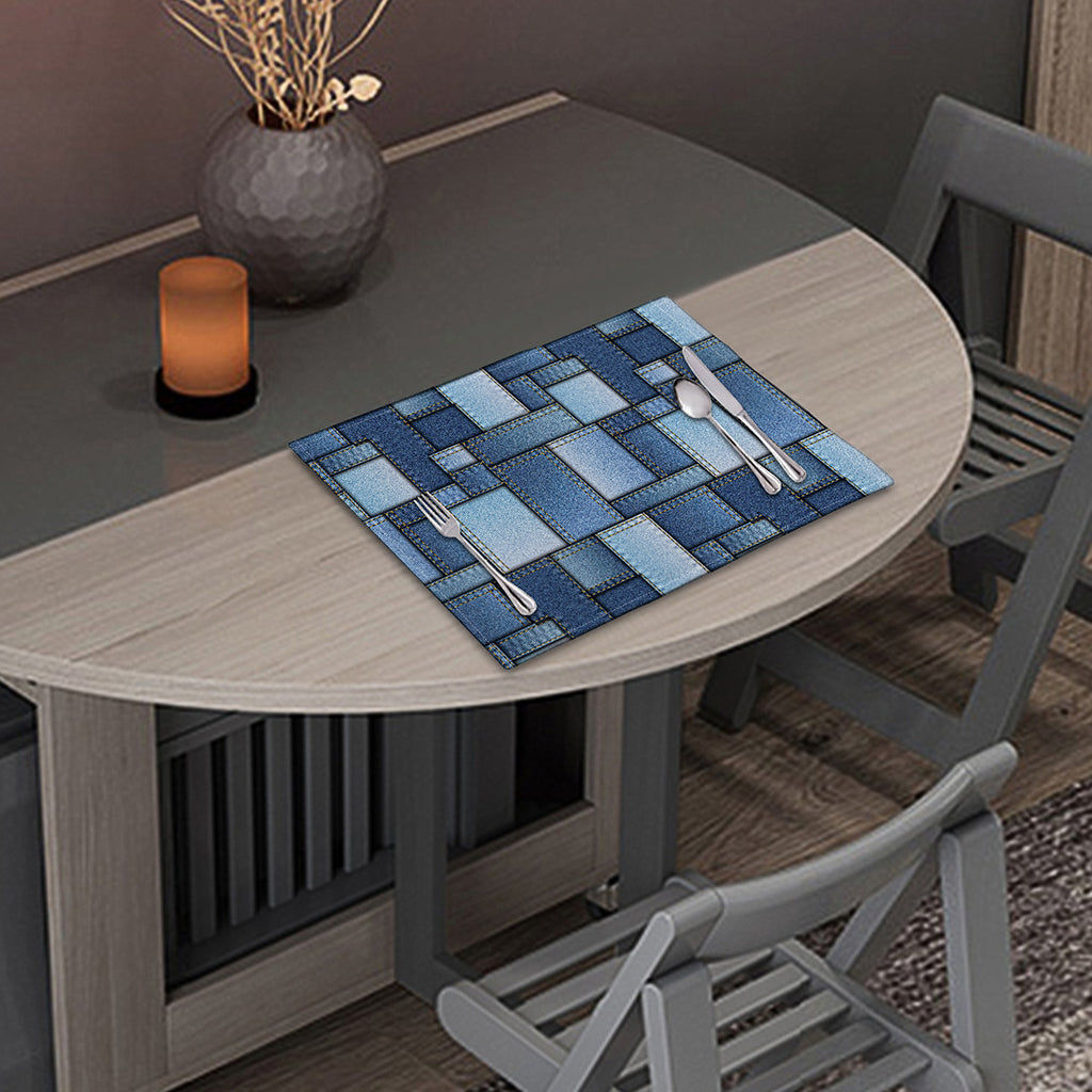 Patchwork Denim Jeans Pattern Print Placemat