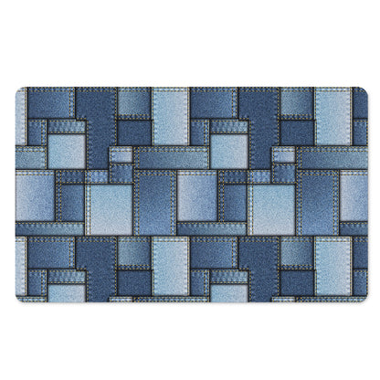 Patchwork Denim Jeans Pattern Print Polyester Doormat