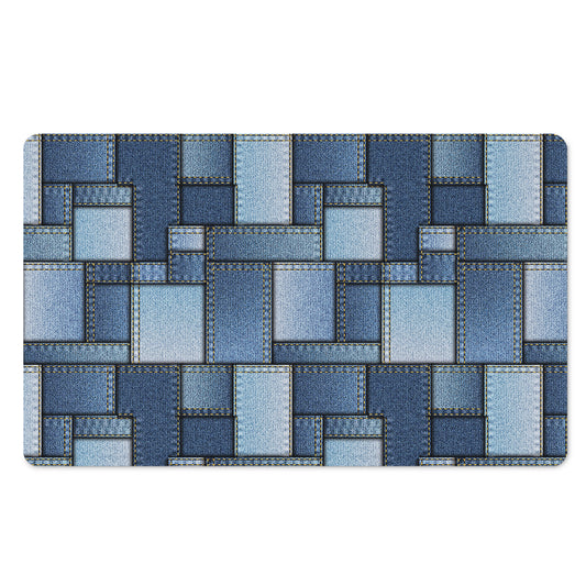 Patchwork Denim Jeans Pattern Print Polyester Doormat